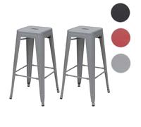 Mendler Tabourets de bar empilables - Gris