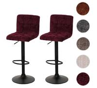 Mendler Tabourets de bar en tissu - Rouge