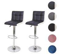 Mendler Tabourets de bar lot de 2 - Noir