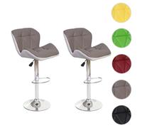 Mendler Tabourets de bar lot de 2 - Taupe