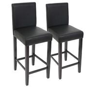 Mendler Tabourets de bar M37 lot de 2 - Noir