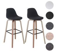 Mendler Tabourets de bar tissu - Gris