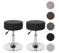 Mendler Tabourets tissu pivotants - Gris foncé