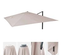 Housse de rechange pour parasol de luxe HWC-A96, housse de rechange pour parasol, 3 x 4 m (Ø 5 m), polyester ~ gris crème
