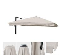 Mendler Housse de remplacement pour parasol HWC-A96 avec rabat 3x4 m (Ø5 m) polyester crème-gris