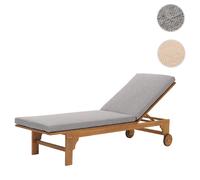 Bain De Soleil Hwc-N48, Bain De Soleil De Jardin Relax Chaise Longue, Bois Massif Acacia Certifié Mvg Coussin Gris Gris
