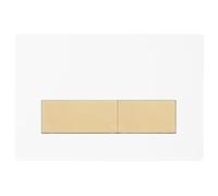 Mendorio Plaque de Commande WC, Compatible avec Geberit Sigma, UP300 et UP320, avec Double Chasse, Équipée d'un Set de Leviers de Chasse et d'un Cadre d'Installation.(Blanc Mat & Or Mat Bouton)