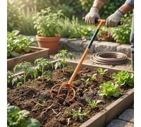 MENDUNER Cultivateur à Griffes de Jardin avec Poignée Incurvée | Fraise à Main en Fer éponge pour l'aération du Sol, Le Relâchement et l'élimination des Mauvaises Herbes pour Parterres de Fleurs,