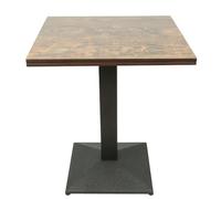 MENGDA Table à Manger Carrée, Hauteur en 75cm, Table Salle et Manger Industriel Rétro, Table de Bistrot pour 2-4 Personnes, Pieds en Fer, 60×60×75 cm (Horloge Rétro)