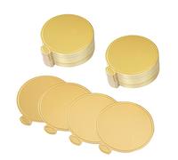 MengH-SHOP Planches à Gâteaux à la Mousse Supports à Gâteau Rond en Carton Doré Jetable Plateau de Desserts Assiettes en Papier à Base de Gâteau pour Mariage, Anniversaire, Fêtes 100 Pièces
