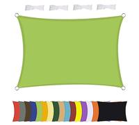 MENGH Voile d'ombrage rectangulaire imperméable, résistant aux intempéries, polyester de qualité supérieure, plusieurs longueurs et largeurs au choix, avec cordes de fixation, rectangulaire 1 x 2 m,