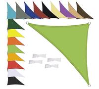 MENGH Voile d'ombrage triangulaire imperméable, résistant aux intempéries, polyester de qualité supérieure, plusieurs longueurs et largeurs au choix, avec cordes de fixation, 2 x 2 x 2 m, vert
