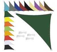 MENGH Voile d'ombrage triangulaire, imperméable, résistant aux intempéries, polyester de qualité supérieure, plusieurs longueurs et largeurs au choix, avec cordes de fixation, 3 x 3 x 4,3 m, vert