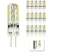 mengjay® 15 x Ampoule LED G4 DC 12 V 1,5 W 24LEDs SMD 3014 LED maïs Lampe pour lampe en cristal LED Spot ampoules blanc chaud