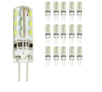mengjay® 15 x Ampoule LED G4 DC12 V 1,5 W 24LEDs SMD 3014 lampe LED maïs pour cristal Lampe Spot Ampoule LED Blanc froid 2.00 wattsW, 12.00 voltsV