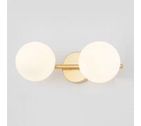 Mengjay Applique Murale Intérieure Métal,Moderne G9 Lampe Murale en Verre,Luminaire Mural Intérieure pour Salon Chambre Couloir Escalier (Ampoule Non Incluse) (2 têtes)