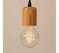 Mengjay E27 Créatif Suspensions Luminaires Industrielle Bois Plafonnier Moderne Luminaire Lumiere Contemporain Suspensions Plafonniers Luminaire (Type C)