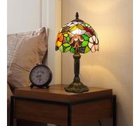 Mengjay E27 Lampe de Table Rétro Lampe de Chevet,Lampe de Style Industriel,Vintage Vitrail Lampe Décorative,Lampe de Bureau Lampe de Chevet Lampe de Lecture Pour Chambre Salon Bureau (A)
