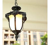 Mengjay E27 Lampes Suspendues Lampe Pendentif Extérieure Noir Rétro IP44 Vintage Industriel Fer Plafonnier Éclairage Imperméable À La Pluie Pavillon Villa Loft Lustre Lumière Extérieure (F)