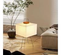 Mengjay Lampe De Table lanterne en papier,Créatif Style Minimaliste Nuit Lampe De Chevet Confortable lampe de bureau en Papier Japonais Style (D)