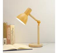 Mengjay Lampe de Table Nordique - Chevet, Lecture, Bureau Réglable LED E27 pour Chambre, Protection des Yeux des Enfants, Salle d'Étude (Jaune)