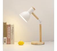 Mengjay Lampe de Table Nordique, Lampe de Chevet de Chambre, Lampe de Lecture de Protection des Yeux pour Enfants, Lampe de Bureau Réglable, LED E27 Veilleuse de salle d'étude (Blanc)