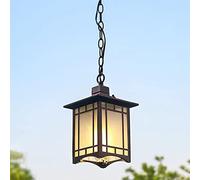 Mengjay Lampes Suspendues Lampe Pendentif Extérieure Noir Rétro IP44 Vintage Industriel Fer Plafonnier Éclairage Imperméable À La Pluie Pavillon Villa Loft Lustre Lumière Extérieure