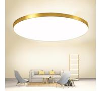 Mengjay LED-Deckenleuchte,Dimmbare Deckenleuchte 3000K-6000K,Runde Zimmerleuchte,LED-Deckenleuchte LED-Badezimmerleuchte für Schlafzimmer, Küche, Wohnzimmer, Balkon, Büro, Veranda (Gold, 30W)