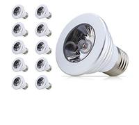 Mengjay Lot de 10 ampoules E27 standard à vis 16 couleurs changeantes Intensité variable 3 W LED RVB avec télécommande infrarouge Mood Ambiente Éclairage AC 85-265 V