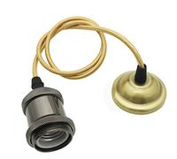 Mengjay Métal Retro Suspension Luminaire Industrielle Vintage Plafonnier Lustre Edison Culot E27 Eclairage de Plafond (Pearl noir)
