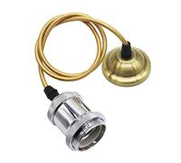 Mengjay Métal Retro Suspension Luminaire Industrielle Vintage Plafonnier Lustre Edison Culot E27 Eclairage de Plafond (Argent)