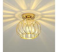 Mengjay Plafonnier moderne en cristal, E27 Lampe de Plafond à LED, mini lampadaire en cristal pour cuisine salle de camping entrée couloir chambre à coucher (A)