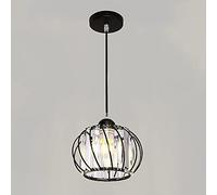 Mengjay Plafonnier moderne en cristal, E27 Lampe de Plafond à LED, mini lampadaire en cristal pour cuisine salle de camping entrée couloir chambre à coucher (B-Black)