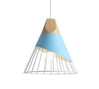Mengjay Rétro Metal Suspension Cage E27 Suspension Industrielle Lampe Vintage Pendante Lumière Vintage en Métal Eclairage de Plafond Lustre Rétro Plafonnier,Bleu,ø25cm