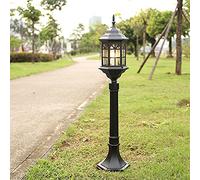 Mengjay Réverbère classique,Lampadaire extérieur sur pied en noir dans un style campagnard maison de campagne 1 x E27 idéal pour jardin et terrasse,luminaire d’extérieur (D)