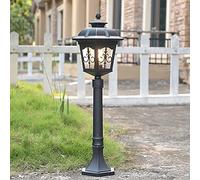Mengjay Réverbère classique,Lampadaire extérieur sur pied en noir dans un style campagnard maison de campagne 1 x E27 idéal pour jardin et terrasse,luminaire d’extérieur (A)