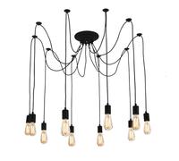 Mengjay Suspension Luminaire Induistrielle Lampe Vintage Lampe Lustre,Lampe Araignée Réglable Lampe Lustre,DIY Eclairage de Plafond,pour Salon Cuisine Bar Loft (Sans Ampoules) (200cm(10 têtes))