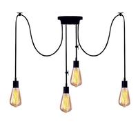 Mengjay Suspension Luminaire Induistrielle Lampe Vintage Lampe Lustre,Lampe Araignée Réglable Lampe Lustre,DIY Eclairage de Plafond,pour Salon Cuisine Bar Loft (Sans Ampoules) (150cm(4 têtes))