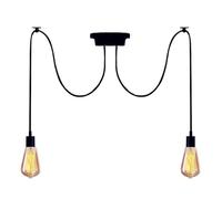 Mengjay Suspension Luminaire Industrielle Vintage Lampe Araignée Réglable, DIY Eclairage de Plafond Lustre pour Salon Cuisine Bar Loft (Sans Ampoules) (150cm(2 têtes))