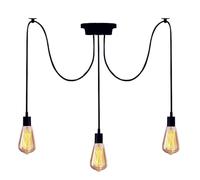 Mengjay Suspension Luminaire Industrielle Vintage, Lustre Araignée Réglable, DIY Eclairage de Plafond pour Salon Cuisine Bar Loft (Sans Ampoules) (150cm, 3 Têtes)