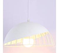 Mengjay Suspensions Luminaire/Metal Suspension Cage E27 Suspension Industrielle Lampe Vintage Pendante Lumière Vintage en Métal Eclairage de Plafond Lustre Moderne Plafonnier (Blanc)