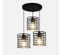 Mengjay Trade Industriel E27 Métal Suspensions Cage Retro Plafonnier Luminaire Edison Culot de 3XE27 Antique Suspensions Luminaire Cage Pendentif Rétro Outils D'éclairage Intérieur