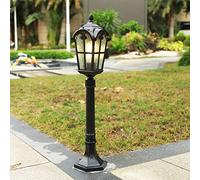 Mengjay Trade Lampadaire Extérieur Design Classique Lampadaire de jardin en Aluminium moulé à LED Lanterne en antique dans un style rustique étanche IP23 1xE27 lampe sur pied idéale pour Terrasse (D)