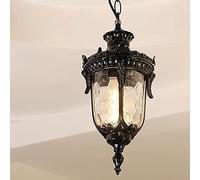 Mengjay Trade Luminaire suspendu plafond noir aluminium moulé sous pression E27Chaîne lampe suspendue étanche extérieure ajustable Suspension Lanterne Boulepavillon méditerranéenVilla