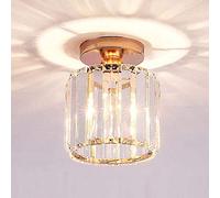 Mengjay Trade Plafonnier Moderne Lustre Abat-jour en Cristal et Métal LED Suspension Luminaire Créatif E27 verre Lampe de Plafond Rond pour Chambre salon Couloir cuisine Café Bar Salle à Manger