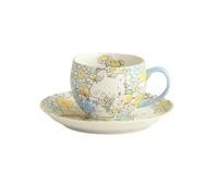 MENGLI-2024 Tasses à café Ensemble de tasses à café et soucoupes en céramique, thé l'après-midi, la mode, légères, luxueuses, belles pratiques, peintes main, sous glaçure(Green)