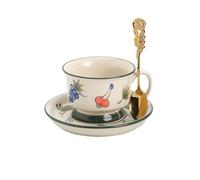 MENGLI-2024 Tasses à café Ensemble de tasses et soucoupes à café thé l'après-midi, rétro européen, noir exquises haute qualité, sous glaçure peintes la main
