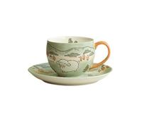 MENGLI-2024 Tasses à café Tasse à café en céramique sous glaçure peinte la main, cadeau d'anniversaire, ensemble de tasses et soucoupes thé l'après-midi suspendues l'oreille