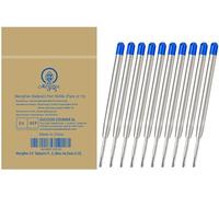 MengRan 9,9cm Cartouches pour stylos à clic, pointe moyenne 1mm, compatibles avec les cartouches de Parker, lot de 10 (encre bleue)