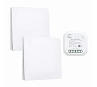Mengshen Kit d'interrupteur sans fil WiFi 2,4 GHz avec télécommande sans concentrateur, compatible avec Alexa et Google Assistant, 2 interrupteurs, 1 récepteur